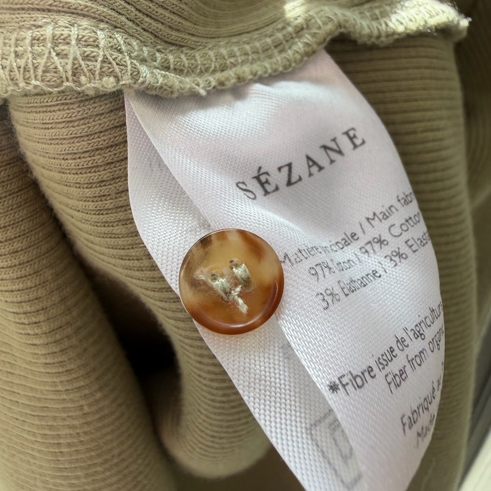 Sézane Theodora T-Shirt in Light Olive Green Size S (Small) *Flaw* - Picture 7 of 14